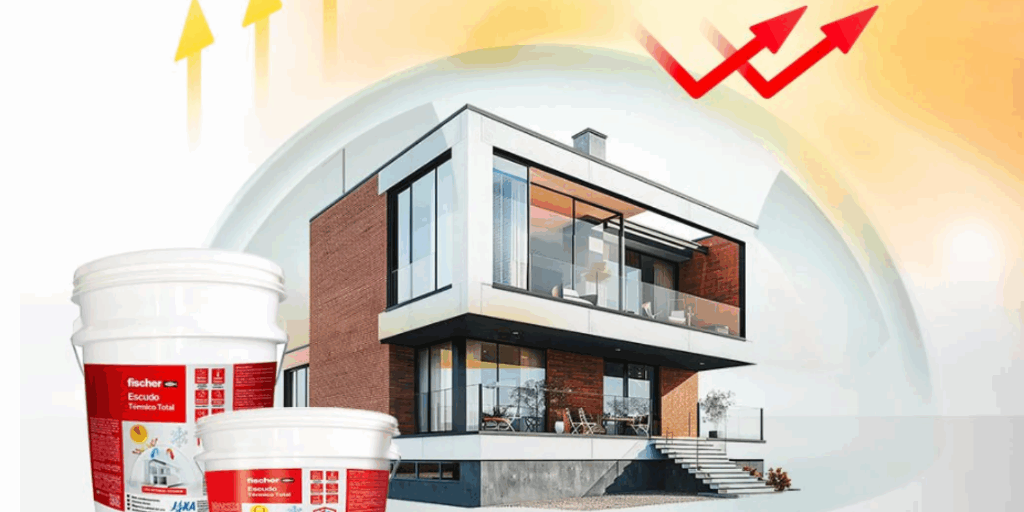 escudo_termico_total_fischer_aislamiento_termico_pintura_industrial_portada El escudo térmico total Fischer (ETT) no es una pintura convencional ni un aislante clásico: es una barrera térmica reflectante que actúa directamente sobre la radiación solar, evitando que el calor entre en el edificio durante el verano y que se pierda en invierno.