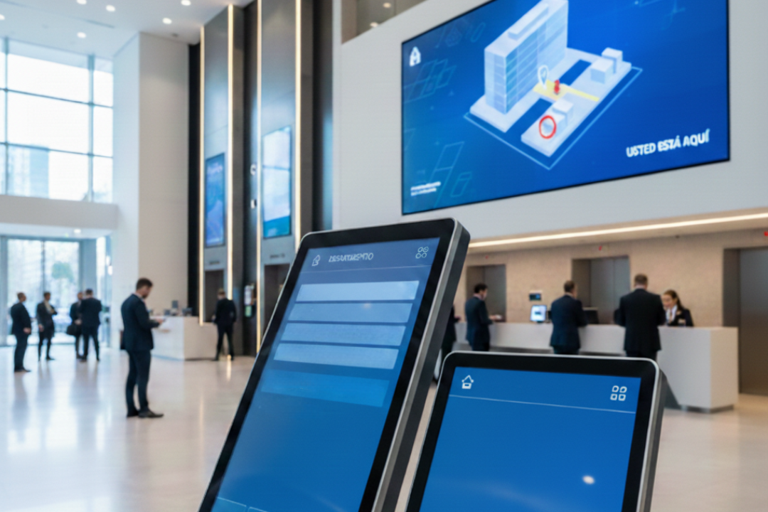 pantalla interactiva inteligente para señalizar interior