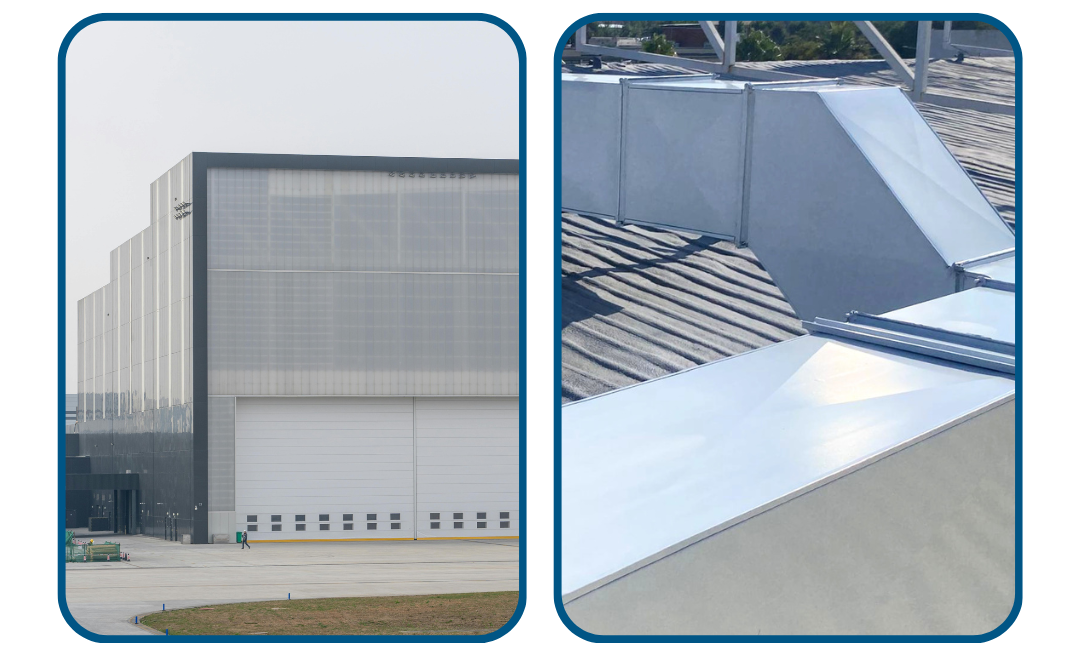 Pintura escudo termico total en nave industrial costa daurada