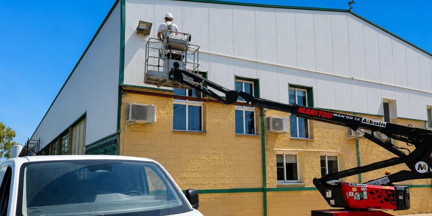 rullservices-empresa-profesional-de-pint7ura-en-tarragona-y-barcelona-fachada-nave-industrial Rull Services pintando la fachada de una nave industrial en la provincia de Tarradona